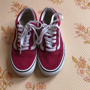 Berry Red Suede Old School Vans